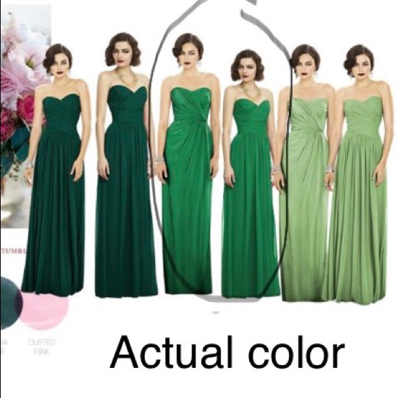 Dessy Prom/Bridesmaid Dress in Pantone Green - Picture 2 of 16
